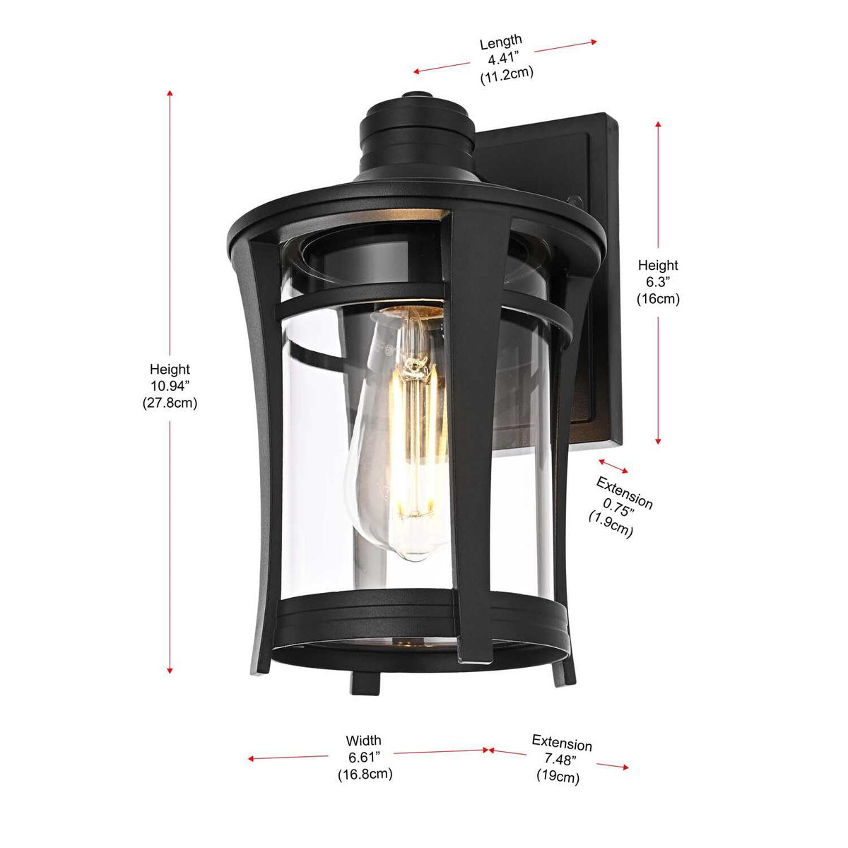 Artemis One Light Outdoor Wall Sconce Black by Lighting Design – 7", Aluminum, Black