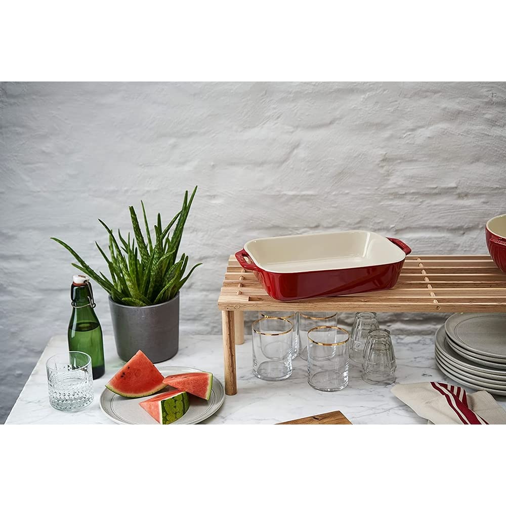 Ceramic Rectangular Baking Dish 13 x 9-inch Cherry Red by STAUB – 13 x 9-inch, 4500 cubic_centimeters, Ceramic, Red, Model RSTC512