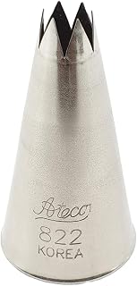 Ateco Open Star Pastry Stainless Steel Cake Decorating Tubes/Nozzles/Tips, Sizes 0-9 (822)