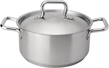 Browne Foodservice Elements Stainless Steel Stock Pot with Cover, 5 Quart