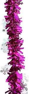 Snowflake Tinsel Garland, 2M Silver Snowflake Tinsel | Material, Christmas Garlands, Celebration Events, For Crafting Projects
