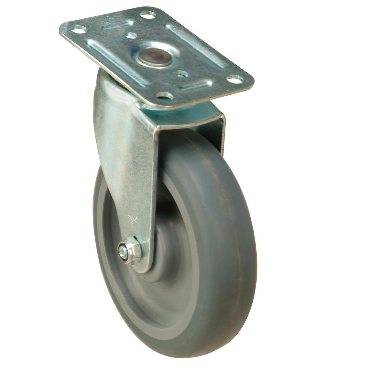 Bulk Container Caster Set (2 Swivel/2 Locking) by Global Industrial – 8"L x 5"W x 5"H, Rubber, Gray, Model 603088