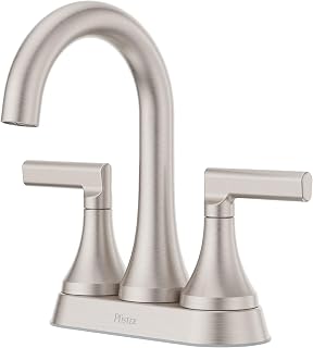 Pfister Vedra Bathroom Sink Faucet 4 in Centerset 2-Handle 3-Hole NSF Certified Spot Defense Brushed Nickel Finish with Push & Seal Drain TiteSeal Technology LF048VEDGS