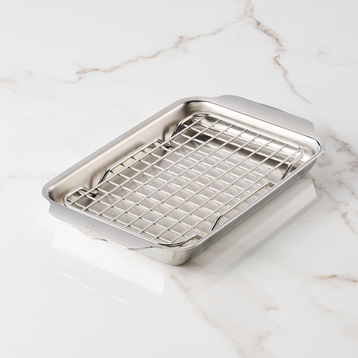 OvenBond Provisions Mini Eighth Sheet Pan & Rack Set by Hestan – Mini-Eighth – 6x9 inch, Stainless Steel, Multicolor, Model 54317