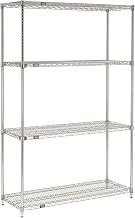 Nexel Quick Adjust Wire Shelving, Chrome, 48x24x54