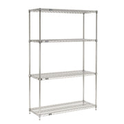 Quick Adjust Wire Shelving by Nexel – 4, Alloy Steel, Chrome, Model 580564