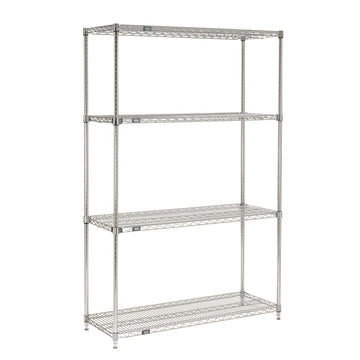 Quick Adjust Wire Shelving by Nexel – 4, Alloy Steel, Chrome, Model 580564