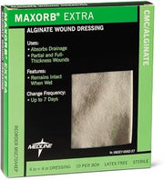 Medline Maxorb Extra Dressings, 4" x 4" (Pack of 10)