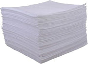 Global Industrial Oil Only Sorbent Pads, Medium-weight, 15"W x 18"L, White, 100/Pack