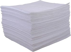 Global Industrial Oil Only Sorbent Pads, Medium-weight, 15"W x 18"L, White, 100/Pack