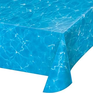 Creative Converting 329657 Plain Water Print Plastic Tablecloth
