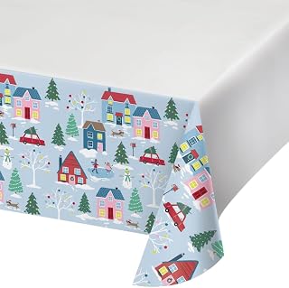 Creative Converting Christmas Village Paper Tablecloth