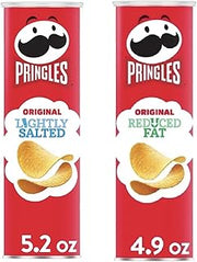 Pringles Potato Chips Flavor Pairing Variety Set 5.5oz - 2 cans (Lightly Salted & Reduced Fat)