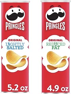 Pringles Potato Chips Flavor Pairing Variety Set 5.5oz - 2 cans (Lightly Salted & Reduced Fat)