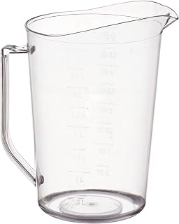 Winco Clear 4 qt Plastic Measuring Cup | Graduated measurements, Stackable design, For liquid and dry ingredients, baking and commercial food prep