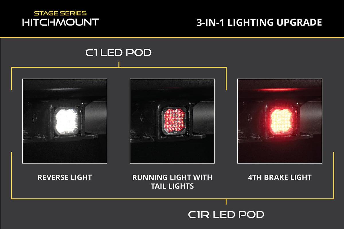 HitchMount 4-Pin Reverse Light Kit by Diode Dynamics – C1R + Brake, Model DD8762