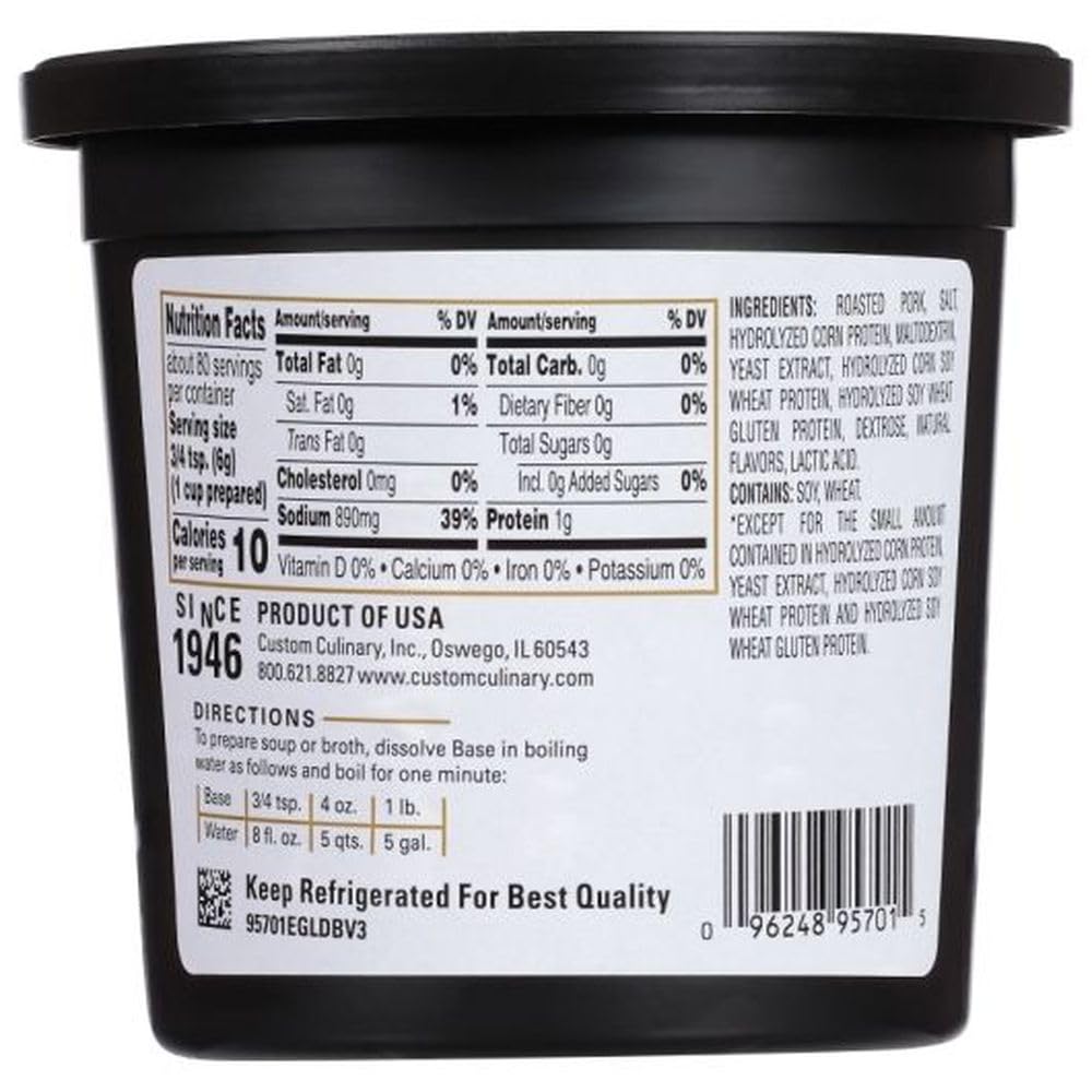 Gold Label Pork Base by Custom Culinary – 16.0 Ounce (Pack of 6), Pack of 6