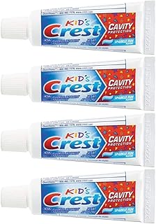Crest Kids Cavity Protection Toothpaste, Sparkle Fun, Travel Size 0.85 oz (24g)- Pack of 4