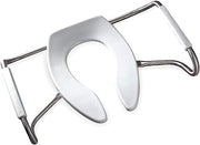 Bemis MA2155T Medic-Aid Open Front Toilet Seat with Safety Side Arms, ROUND, Long Lasting Solid Plastic, White
