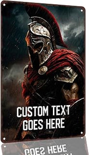 Battle-scarred Spartan Warrior 8 x 12 Inch Aluminum Wall Decor