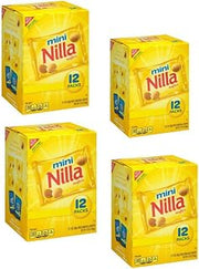 Nabisco Nilla Mini Wafers, Individual 1 oz Packages , 12 count Per Box (Pack Of 4)