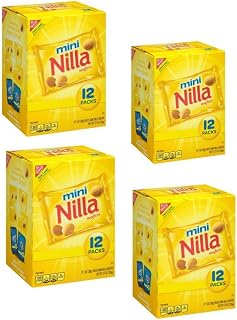 Nabisco Nilla Mini Wafers, Individual 1 oz Packages , 12 count Per Box (Pack Of 4)