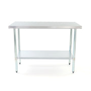 Commercial Prep Work Table by Adcraft – 24" x 48", Stainless Steel, Silver, Model WT-2448-E