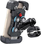 Motorcycle Phone Mount for Kawasaki Vulcan 1700 Classic | Upgraded spring mechanism dampens riding vibrations. Aluminum clamp fixes your device securely on bumpy roads without sliding