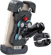 Motorcycle Phone Mount for Kawasaki Vulcan 1700 Classic | Upgraded spring mechanism dampens riding vibrations. Aluminum clamp fixes your device securely on bumpy roads without sliding