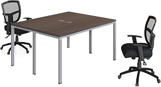 Boss Office Products Simple System Face to Face Double Desk, 66" x 48", Driftwood