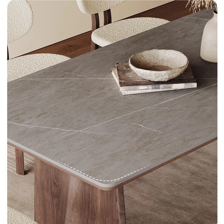 Mesa De Jantar Rock Plate Dining Table Rectangular Home Simple Modern Solid Wood Diner Table by JOYNOW – One Size, 180x90x75cm, Model 8524