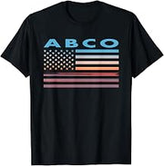 Vintage Sunset American Flag Abco, Arkansas Women Men T-Shirt