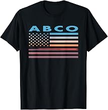 Vintage Sunset American Flag Abco, Arkansas Women Men T-Shirt