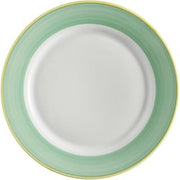G.E.T. 10" Green Corona Calypso Porcelain Dinner Plate (Set of 12)
