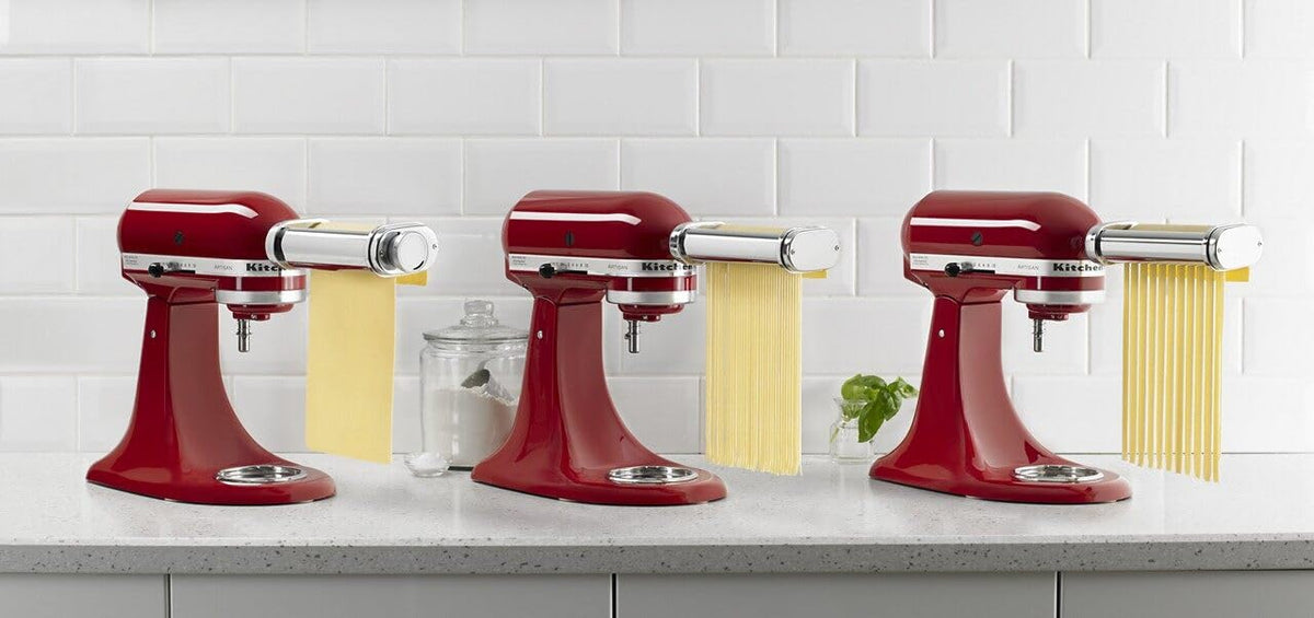 3-pc Pasta Roller/Cutter Set for KitchenAid Stand Mixers – 3-Piece Set, Metal, Stainless Steel, Pack of 4, Model KSMPRA