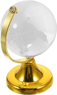 Transparent Globe with Stand Golden Desktop Decoration for Classroom | Map Design, Educational Display Piece, Suitable for Store Shelves, Includes Stand
