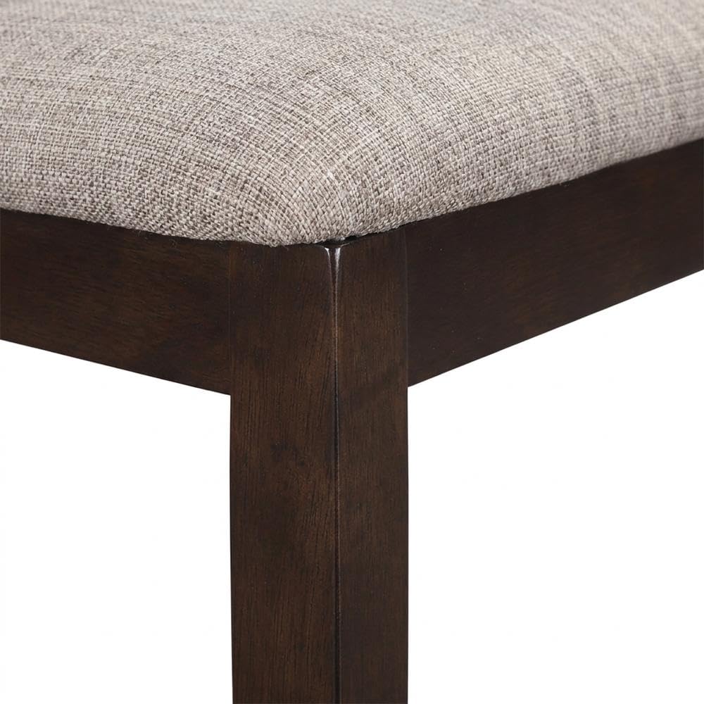 Solid Wood Dining Chairs with Fabric Seat by Starlight Canyon Home – 18.25 x 21.5 x 38.5 inches, Wood, Brown, Pack of 6