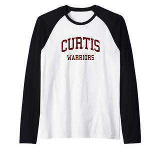 Curtis High School HS Staten Island NY Retro Raglan Baseball Tee by Curtis High School T-Shirts & Gifts – Black, Model W95SXNVVY8T