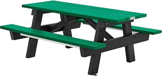Global Industrial Outdoor 6' A-Frame Rectangular Picnic Table, Recycled Plastic, Green