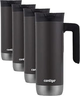 Contigo Superior 2.0 Stainless Steel Travel Mug with Handle with SNAPSEAL Lid,20oz.,(Pack of 4)