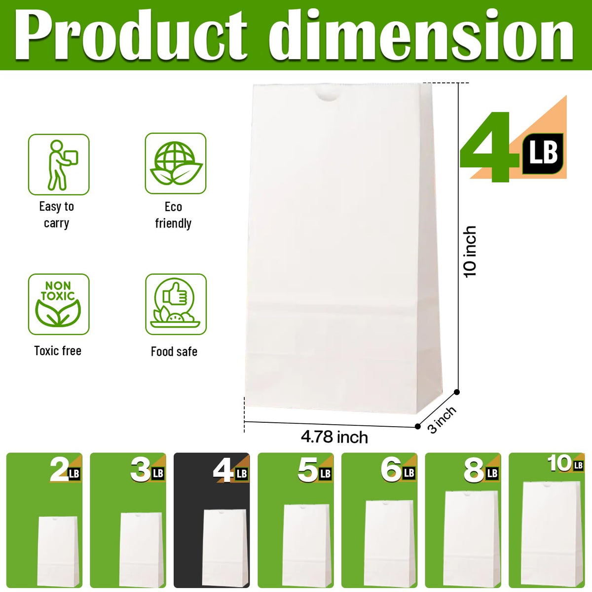 Glownary 500 / White / 4.0 pounds Food Storage Bags