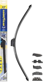 Goodyear Universal Flat Wiper Blade 22 Inch Windshield Flat Blade Technology EasySnap Universal Connector Dual Synthetic Rubber Graphite Coating All Season Durable Long Lasting Performance