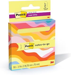Post-it Super Sticky Pop-up Notes, 3 in x 3 in (76 mm x 76 mm), Citron Yellow, 1 Pad with 90 Sheets in Portable Pop-up Dispenser for Reminders, Calendars, to-Do Lists at Home, School, Office
