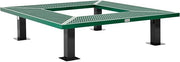 Global Industrial 6' Square Outdoor Tree Bench, Expanded Metal, Green