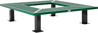 Global Industrial 6' Square Outdoor Tree Bench, Expanded Metal, Green