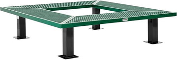 Global Industrial 6' Square Outdoor Tree Bench, Expanded Metal, Green