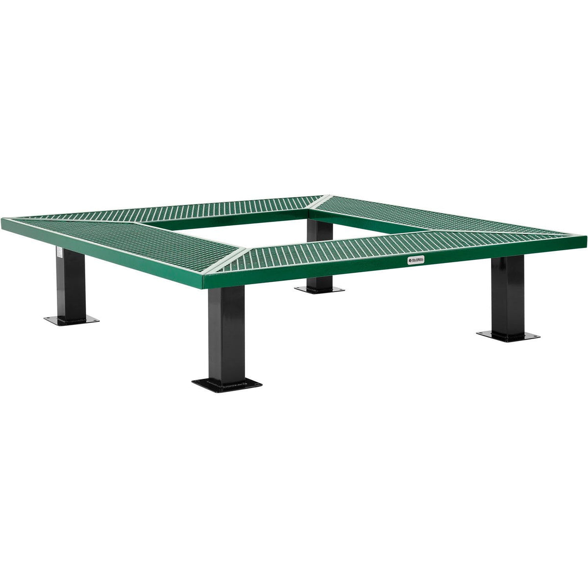 6' Square Outdoor Tree Bench by Global Industrial – 6 inches, Thermoplastic Coated Steel, Green, Model 277510GN