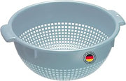 Westmark 2126221B Colander/Strainer with Recessed Handles and Attachment Pegs, Plastic, Blue