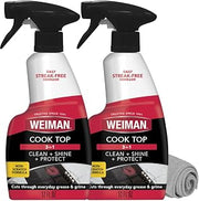 Weiman Daily Cooktop Cleaner & Degreaser, 2 Pack with Microfiber Cloth