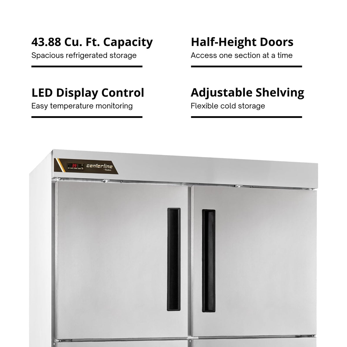 Traulsen (2) Split Solid Doors / Silver / 43.88 cubic_feet Refrigerators